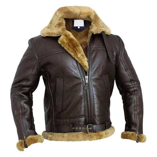 Herren Lederjacke mit Fellfutter – Warme Echtleder Jacke für Winter