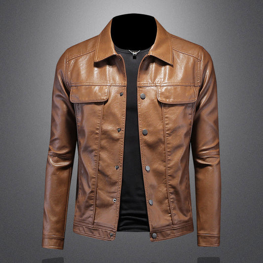 Herren Lederjacke mit Kragen – Klassische Echtleder Jacke im eleganten Stil