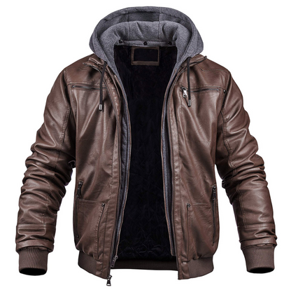 Herren Lederjacke Winter mit Kapuze – Stylisch & Premium Echtleder