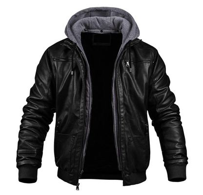 Herren Lederjacke Winter mit Kapuze – Stylisch & Premium Echtleder