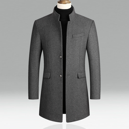 Men's Coat Stand-up Collar – Elegant Formal Coat for Business & Events