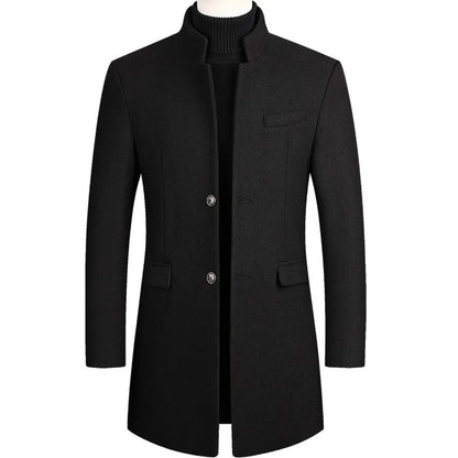 Men's Coat Stand-up Collar – Elegant Formal Coat for Business & Events