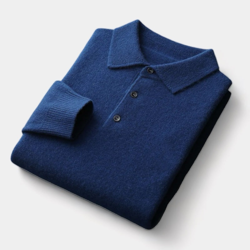 Herren Merino Polopullover – Eleganter Old Money Stil