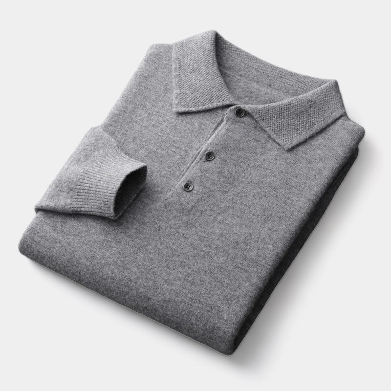 Herren Merino Polopullover – Eleganter Old Money Stil