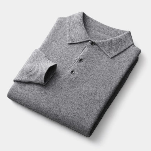 Herren Merino Polopullover – Eleganter Old Money Stil