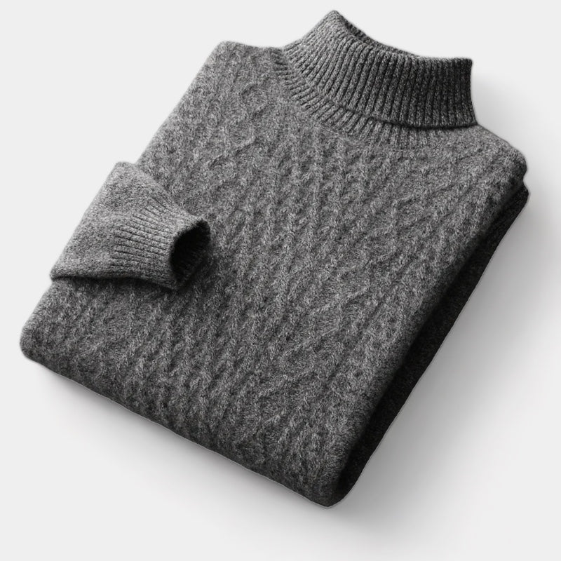 Herren Merino Rollkragenpullover – Strick im Old Money Stil