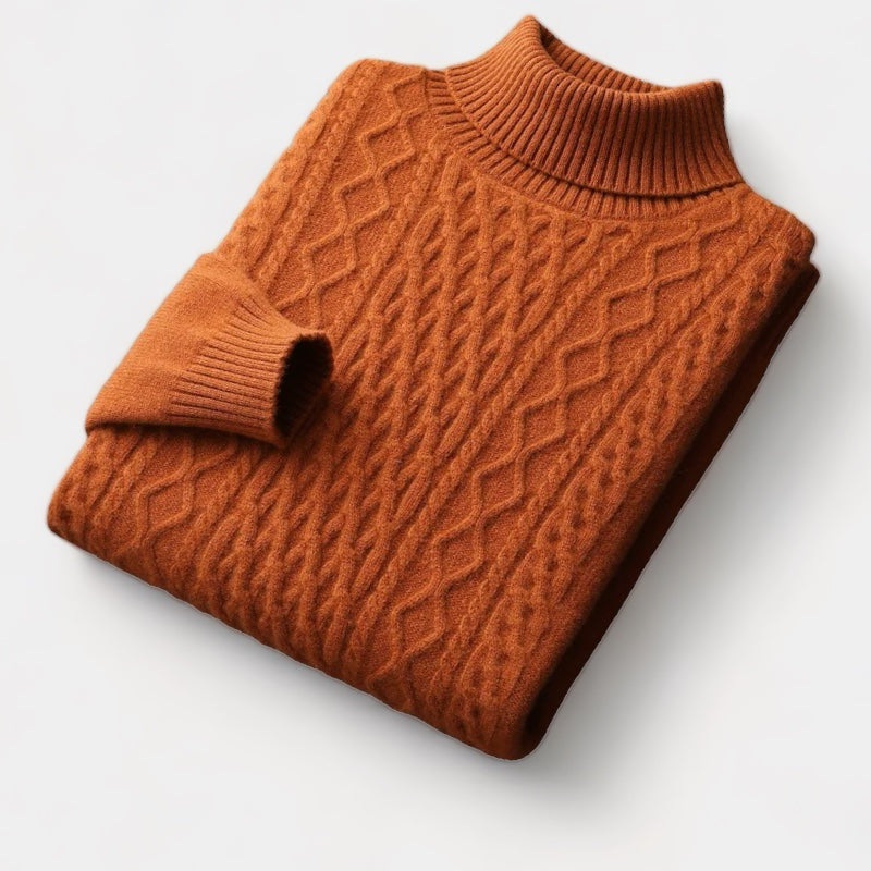 Herren Merino Rollkragenpullover – Strick im Old Money Stil