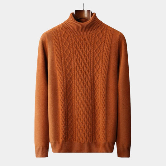 Herren Merino Rollkragenpullover – Strick im Old Money Stil
