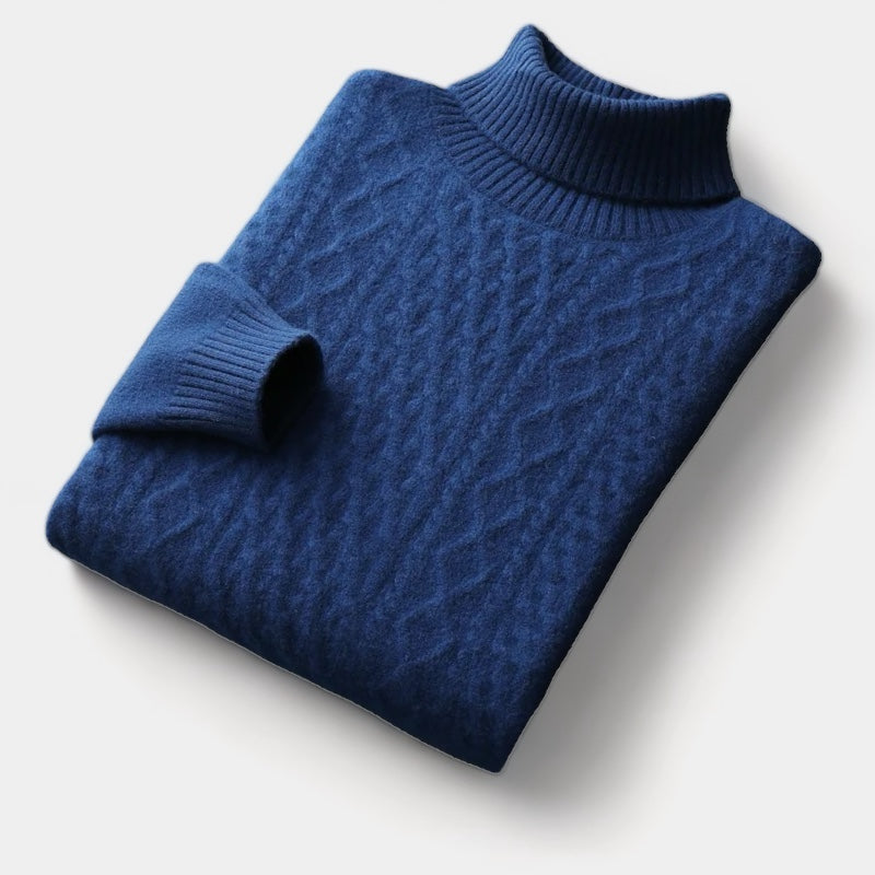 Herren Merino Rollkragenpullover – Strick im Old Money Stil