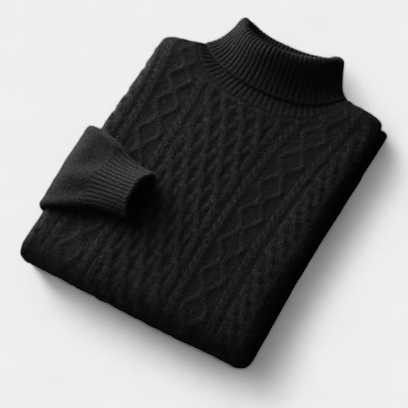 Herren Merino Rollkragenpullover – Strick im Old Money Stil