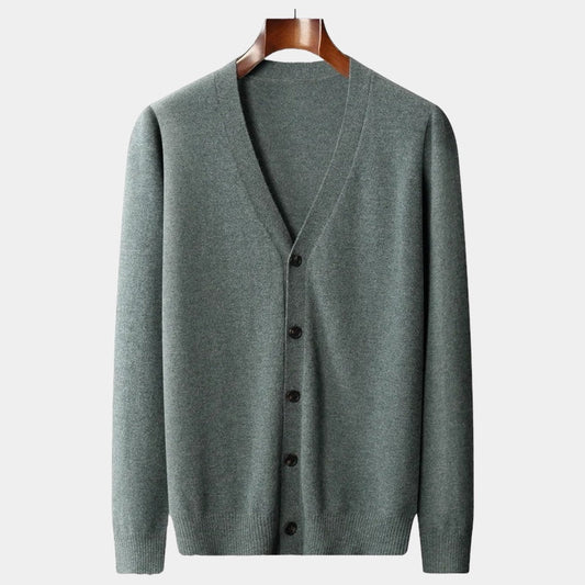 Herren Merino Strickjacke – Cardigan im Old Money Stil