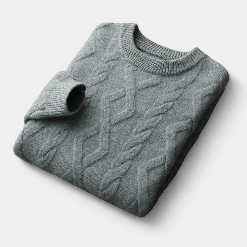 Herren Merino Wollpullover – Gepolstert im Old Money Stil