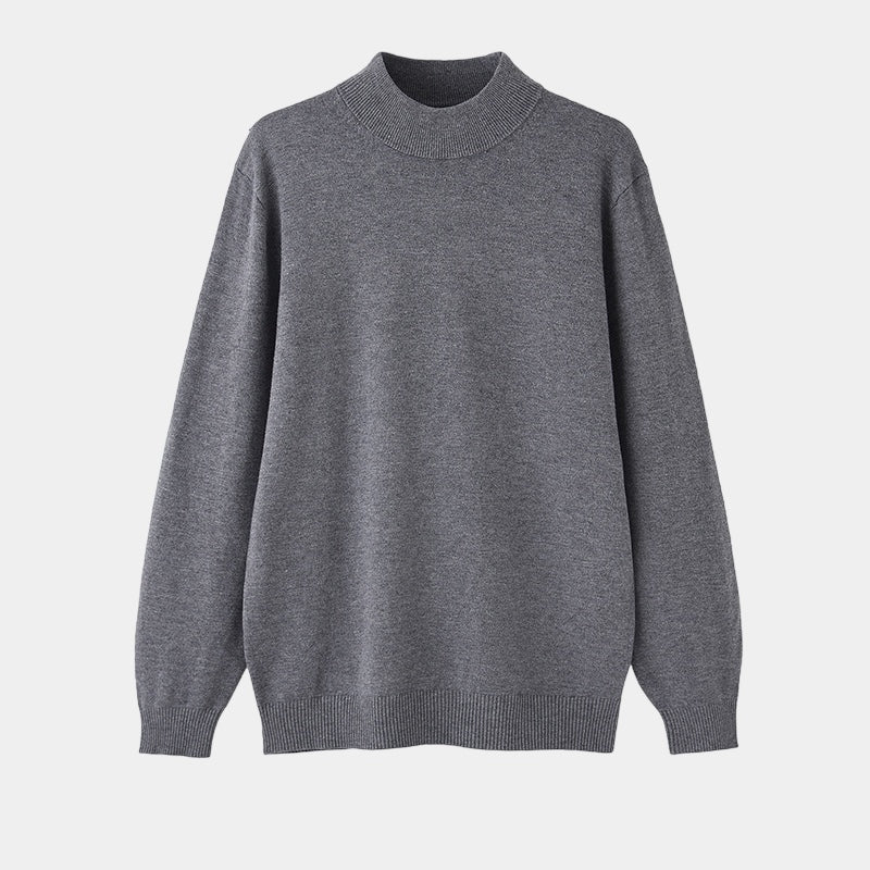 Herren Merino Wollpullover – Halber Rollkragen im Old Money Stil