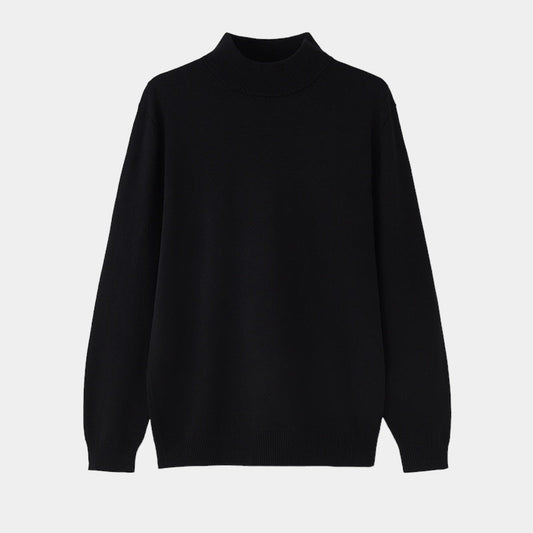 Herren Merino Wollpullover – Halber Rollkragen im Old Money Stil
