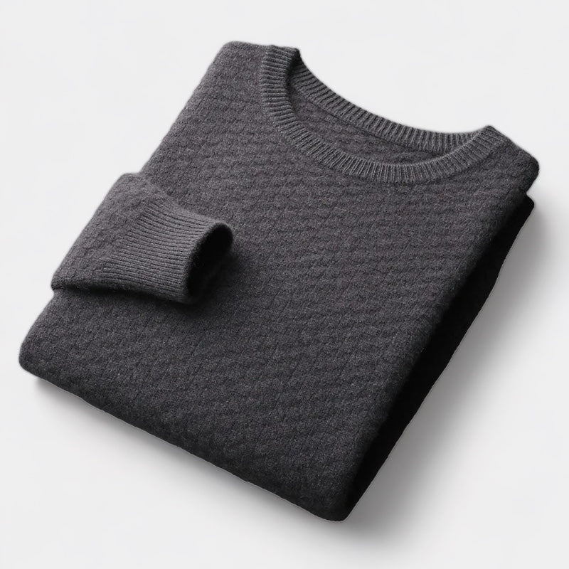 Herren Merino Wollpullover – Kariert im Old Money Stil