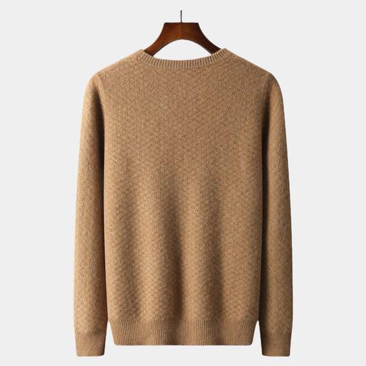 Herren Merino Wollpullover – Kariert im Old Money Stil