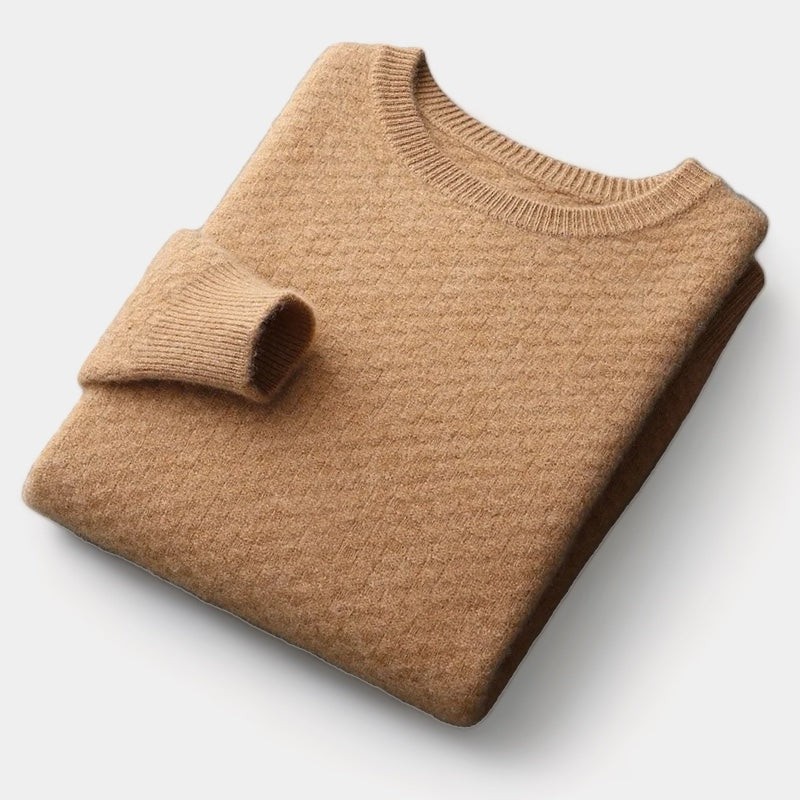 Herren Merino Wollpullover – Kariert im Old Money Stil