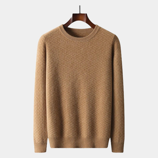 Herren Merino Wollpullover – Kariert im Old Money Stil