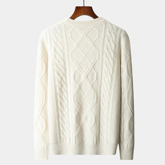 Herren Merino Wollpullover – Klassischer Old Money Stil