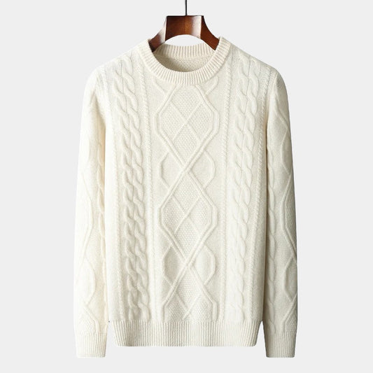 Herren Merino Wollpullover – Klassischer Old Money Stil