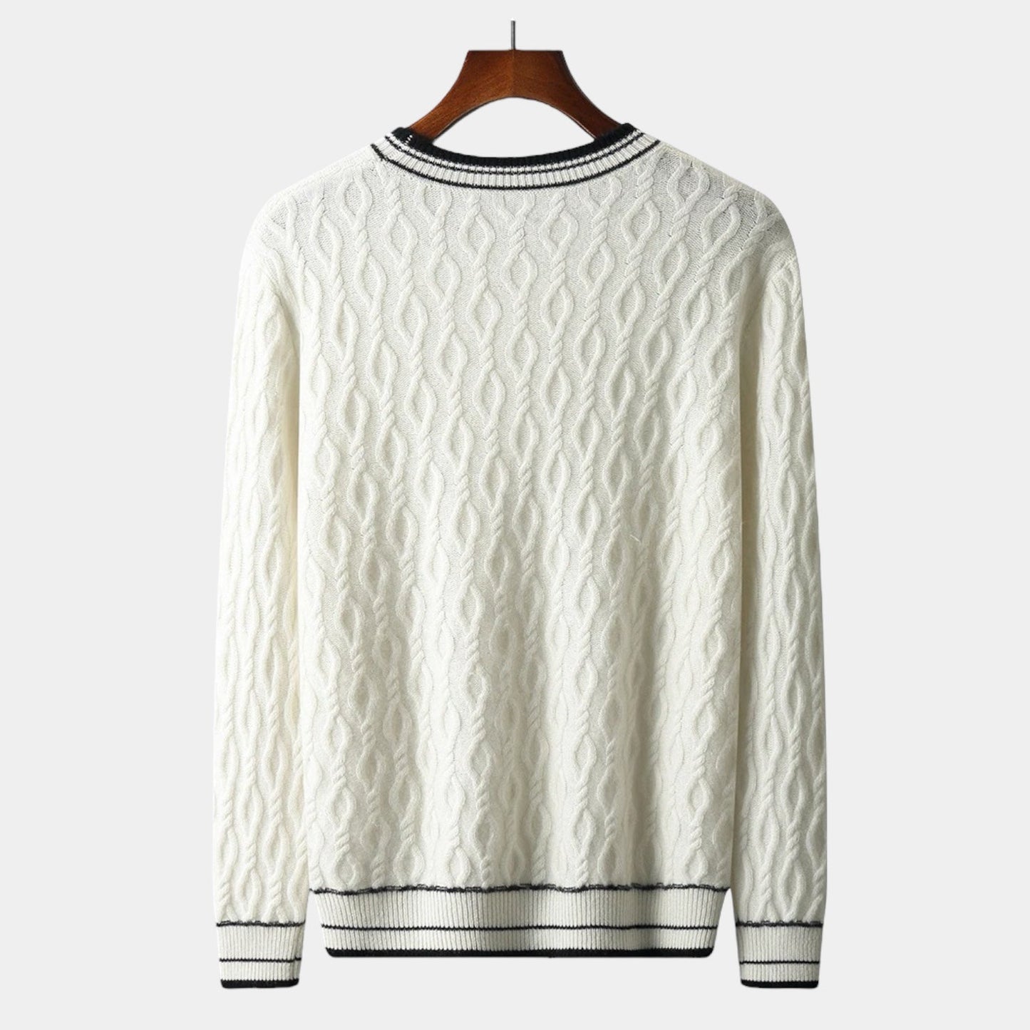 Herren Merino Wollpullover – Rundhals im Old Money Stil