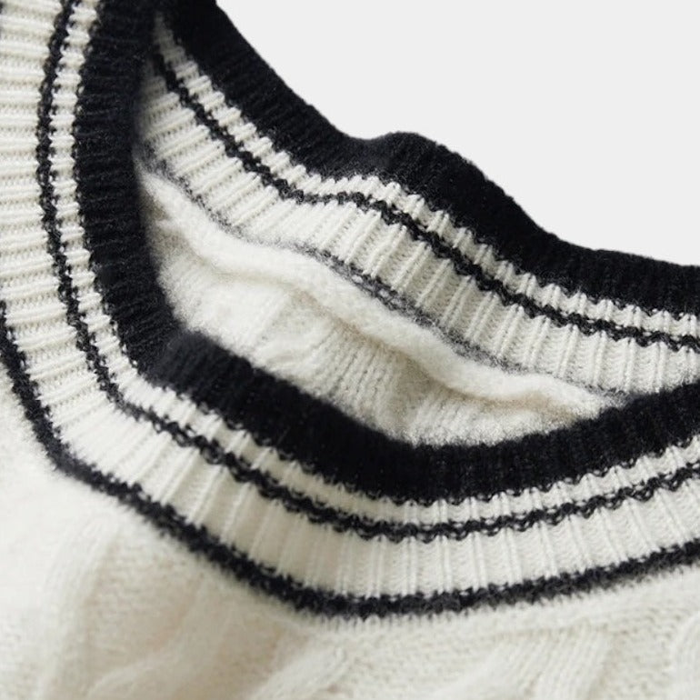 Herren Merino Wollpullover – Rundhals im Old Money Stil