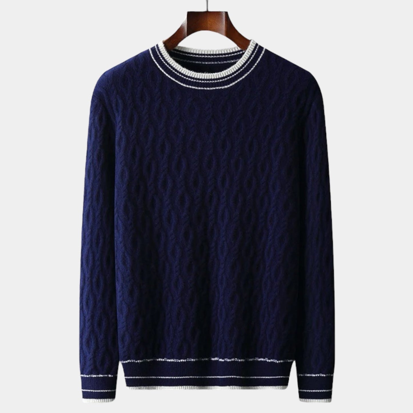 Herren Merino Wollpullover – Rundhals im Old Money Stil