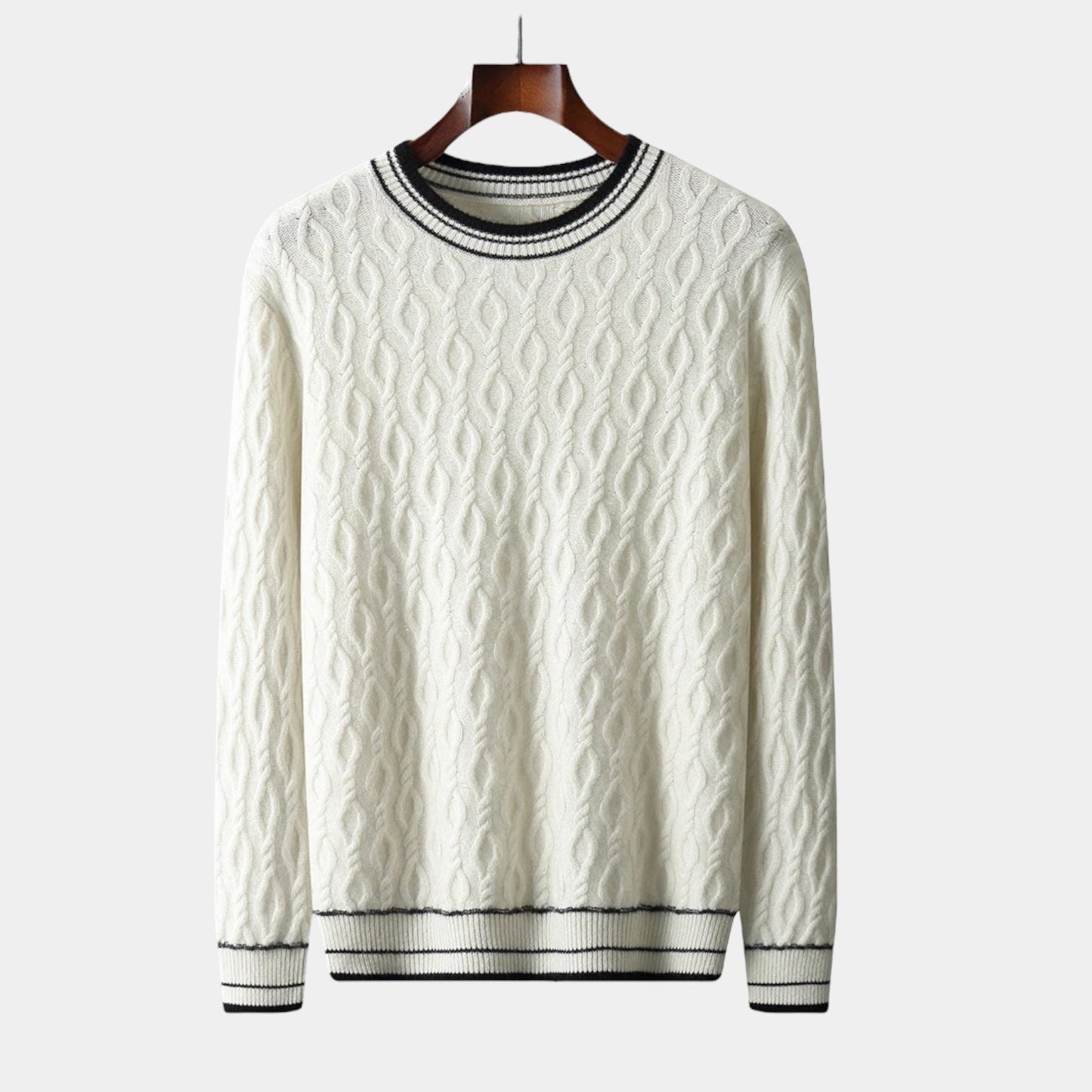 Herren Merino Wollpullover – Rundhals im Old Money Stil