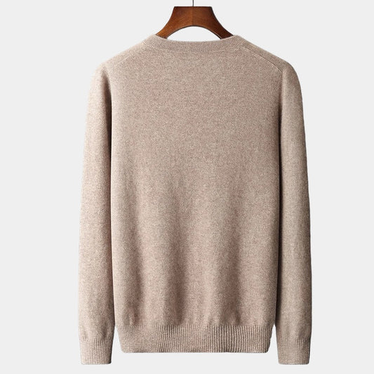 Herren Merino Wollpullover – V-Ausschnitt im Old Money Stil