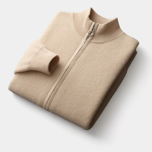 Herren Merino Zip Pullover – Eleganter Old Money Stil