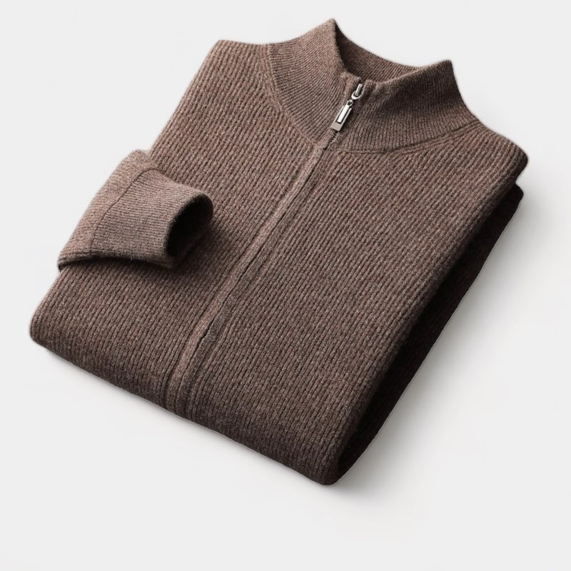 Herren Merino Zip Pullover – Eleganter Old Money Stil