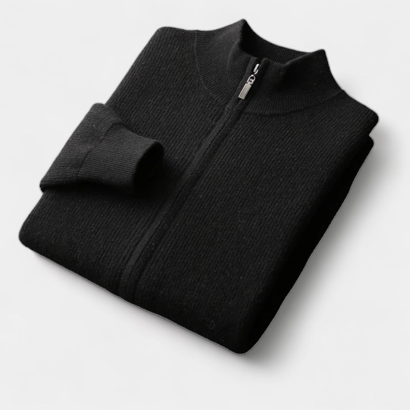 Herren Merino Zip Pullover – Eleganter Old Money Stil