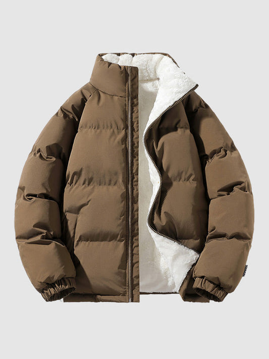 Herren Pufferjacke – Gepolsterte Winterjacke mit Fleecefutter, Warm & Bequem