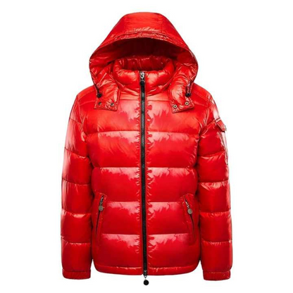 Herren Pufferjacke Glänzend – Wasserdichte Winterjacke mit Kapuze