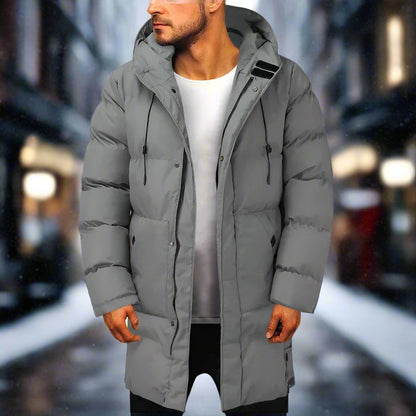 Herren Pufferjacke Lang – Warme Steppjacke für kalte Wintertage