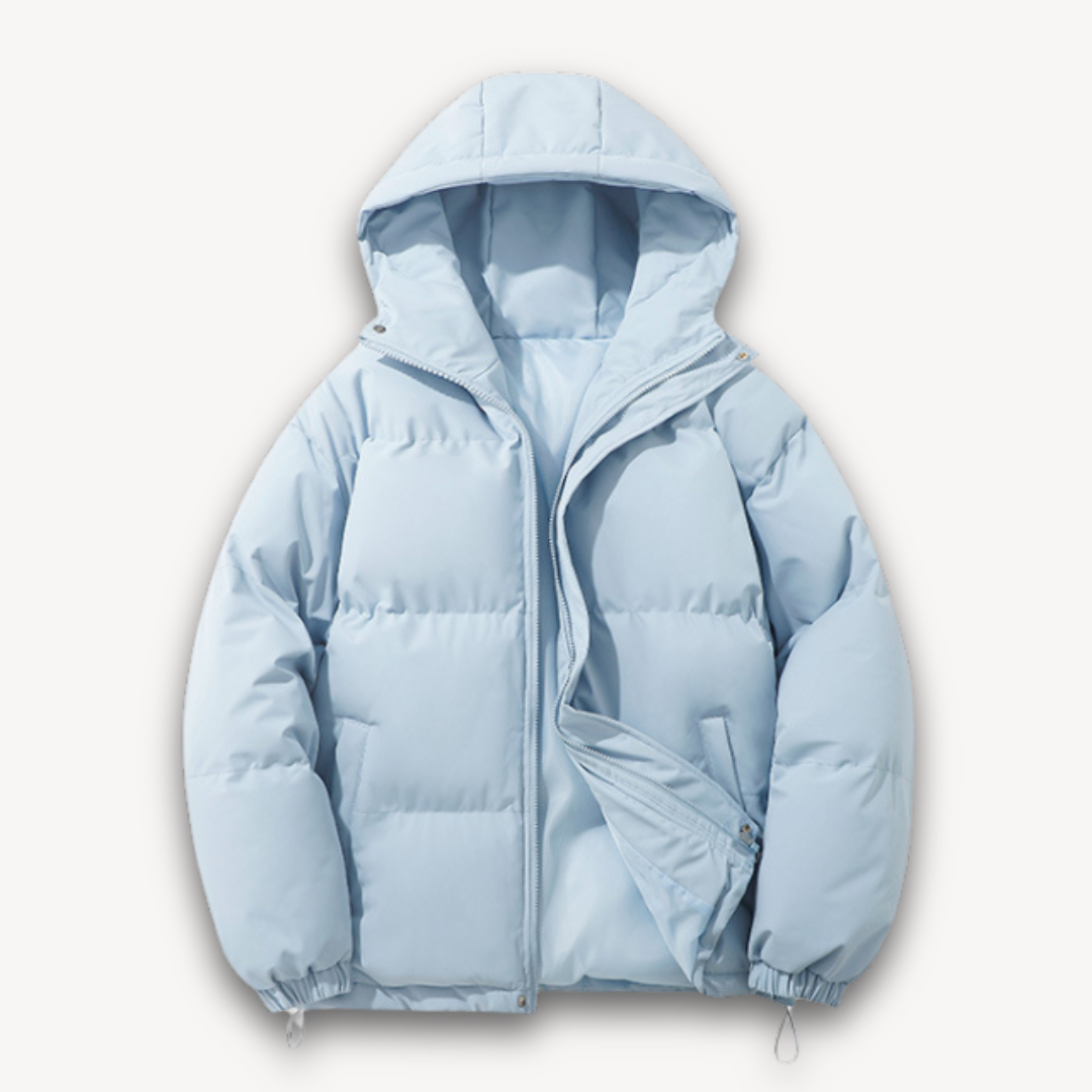 Herren Pufferjacke mit Kapuze – Warme Winterjacke aus leichtem Polyester