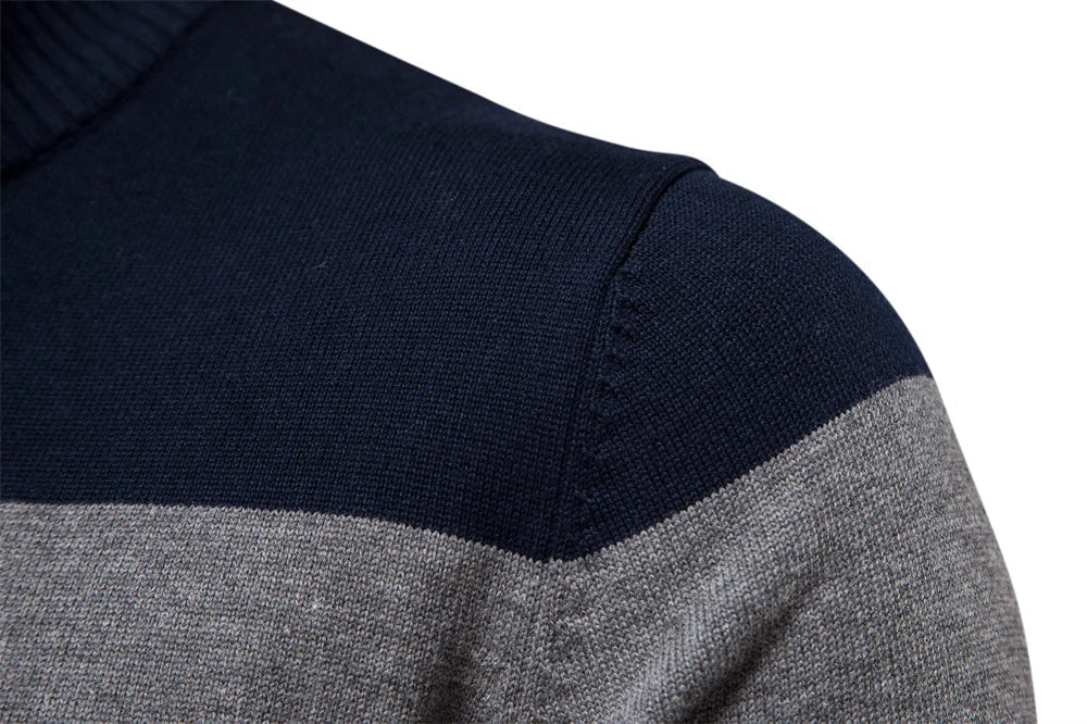 Herren Quarter-Zip Pullover – Gestreift & Modern