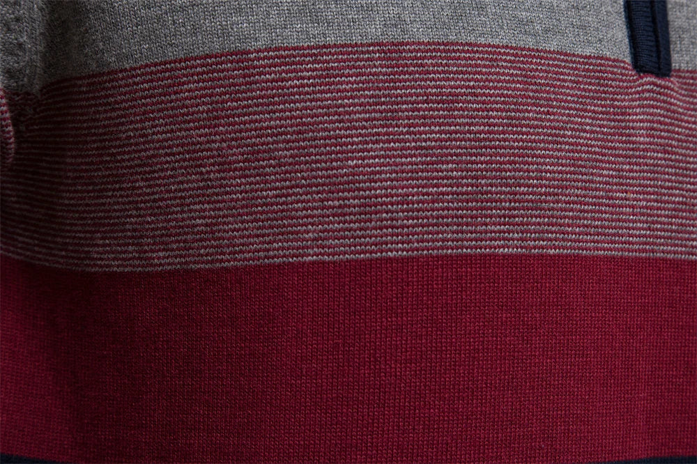Herren Quarter-Zip Pullover – Gestreift & Modern