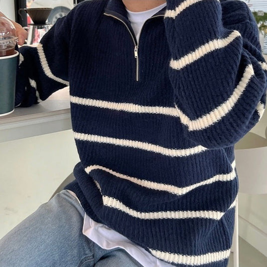 Herren Quarter-Zip Pullover – Klassischer Old Money Stil