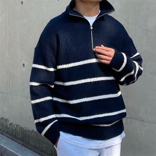 Herren Quarter-Zip Pullover – Klassischer Old Money Stil