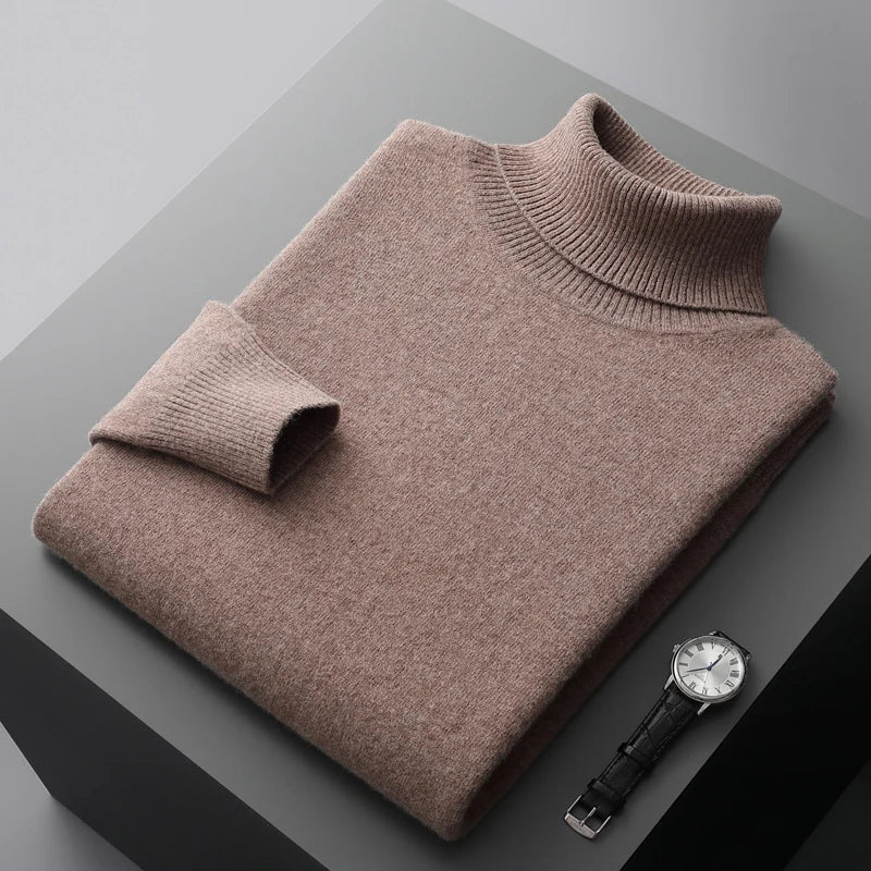 Herren Rollkragenpullover – Eleganter Strick aus Wolle