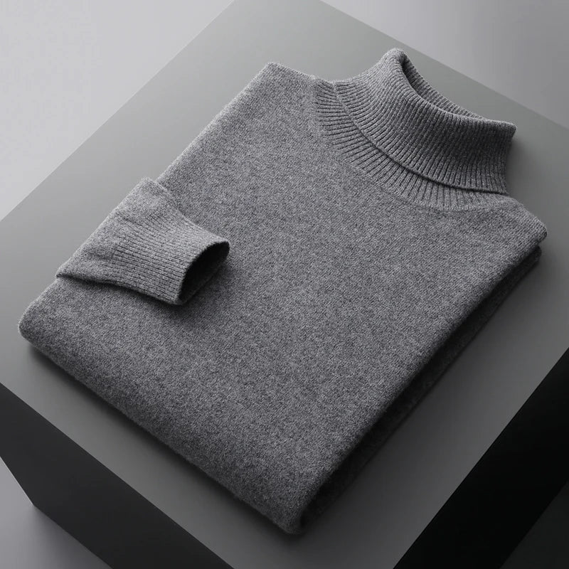 Herren Rollkragenpullover – Eleganter Strick aus Wolle