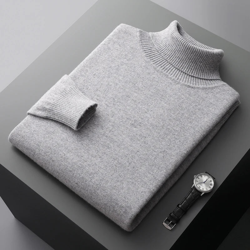 Herren Rollkragenpullover – Eleganter Strick aus Wolle
