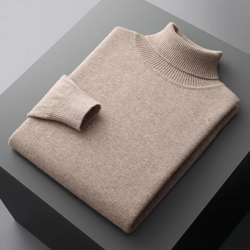 Herren Rollkragenpullover – Eleganter Strick aus Wolle