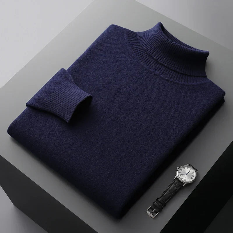 Herren Rollkragenpullover – Eleganter Strick aus Wolle