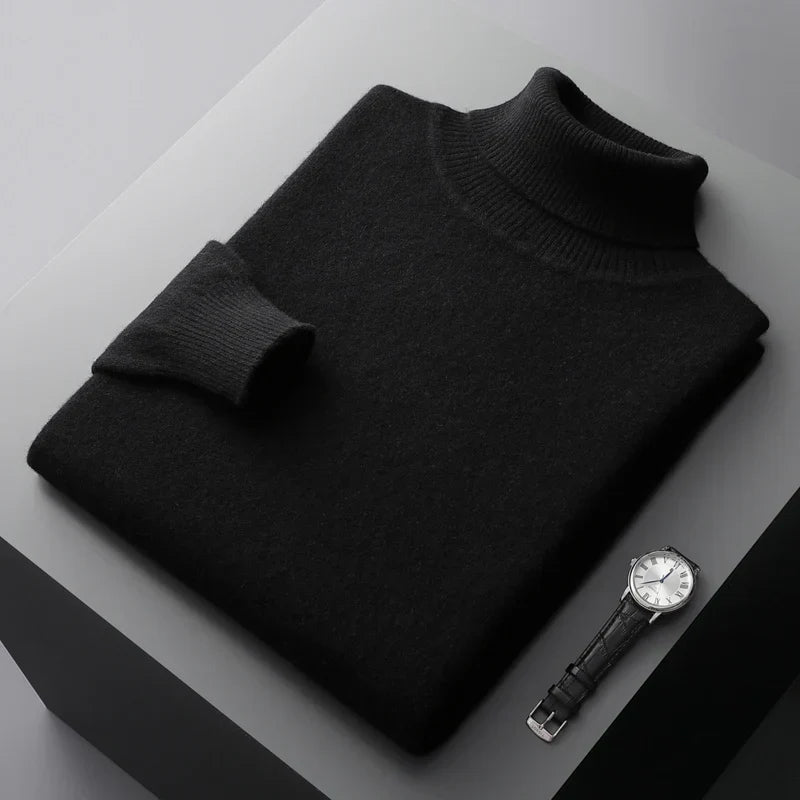 Herren Rollkragenpullover – Eleganter Strick aus Wolle