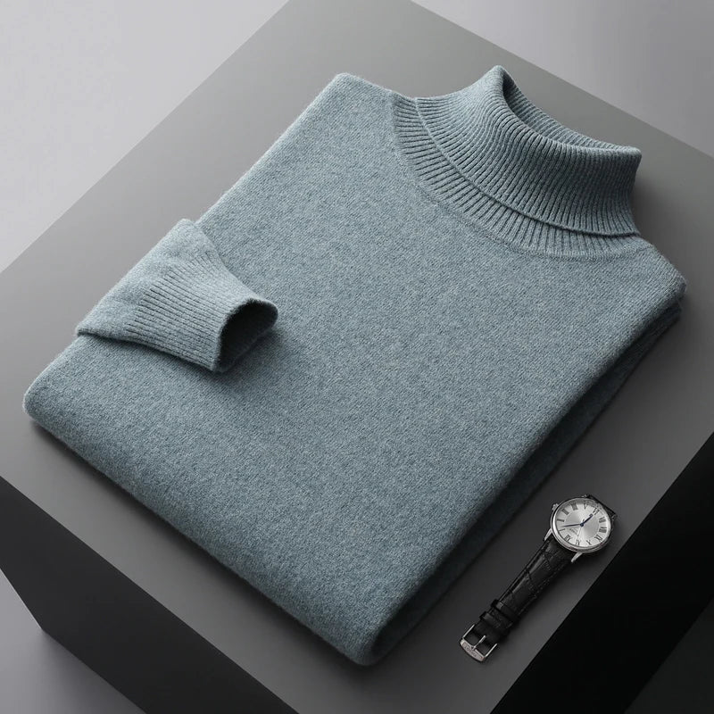 Herren Rollkragenpullover – Eleganter Strick aus Wolle