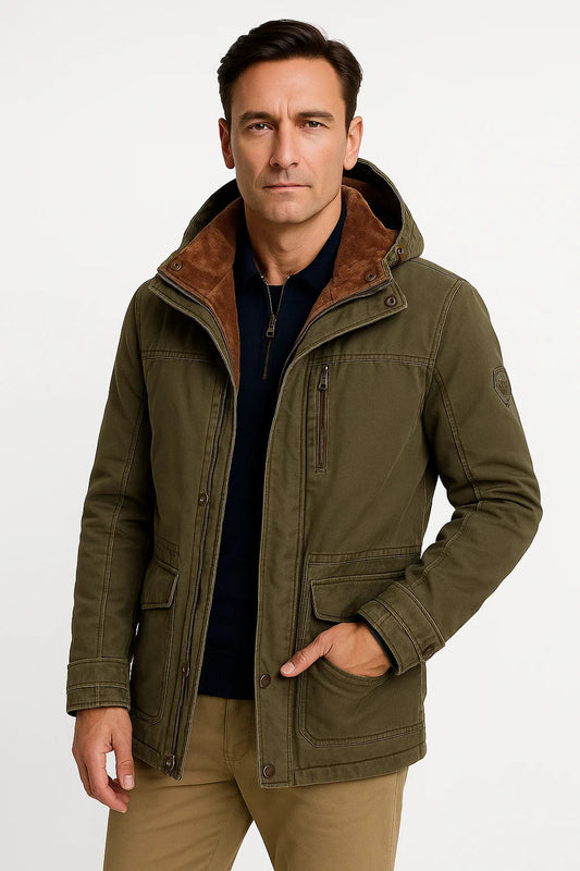 Herren Steppjacke – Wasserdicht mit Abnehmbarer Kapuze