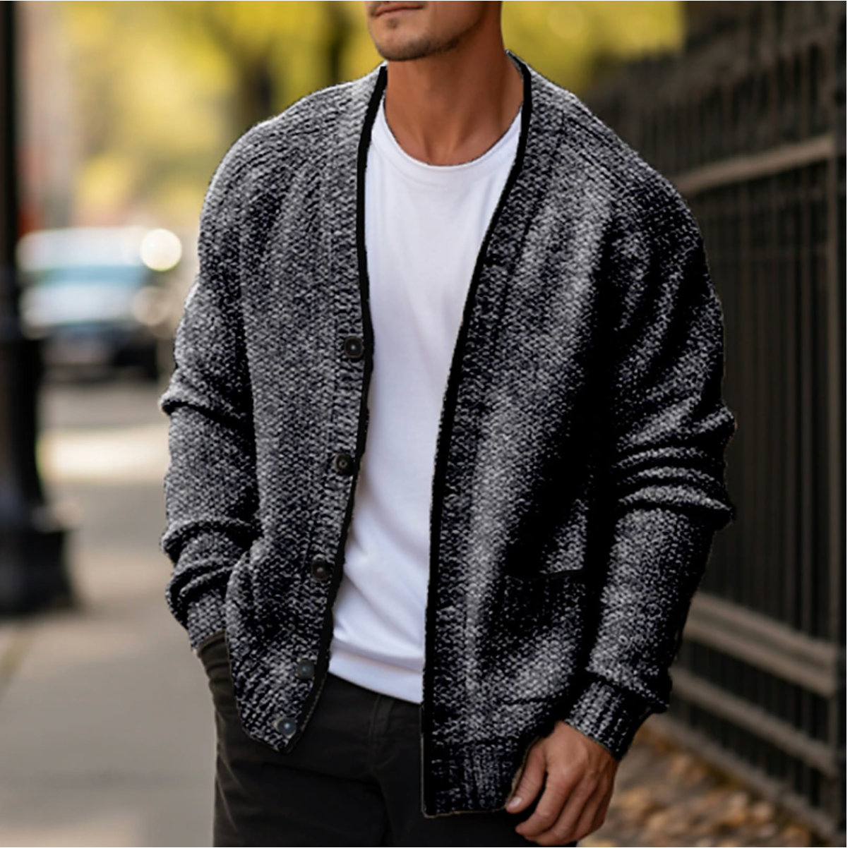 Herren Strickjacke – Cardigan für Herbst & Winter