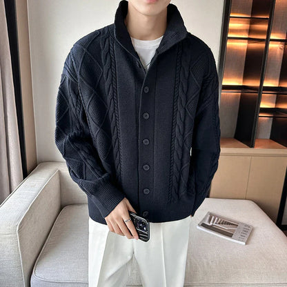 Men's knitted cardigan – Cozy cardigan with buttons